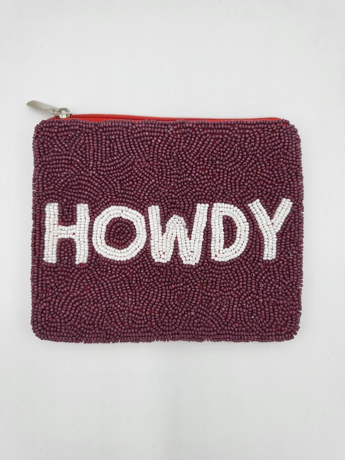 TEXAS A&M BEADED PURSE STRAP, HOWDY