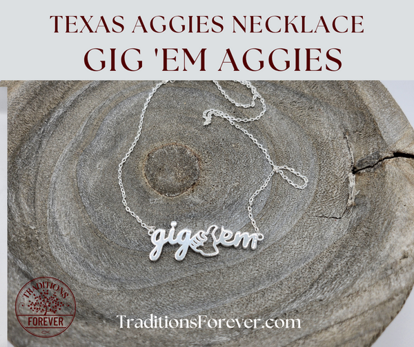 Texas Aggie Necklace | GIG 'EM | Sterling Silver