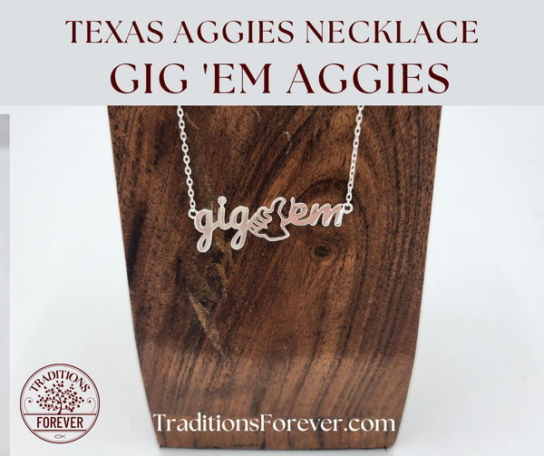 Texas Aggie Necklace | GIG 'EM | Sterling Silver
