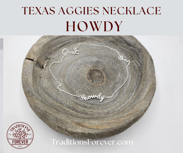 Texas A&M HOWDY Necklace | Sterling Silver