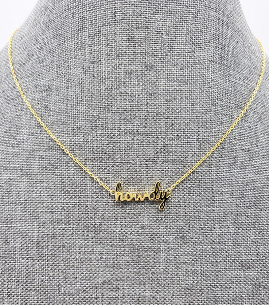 Texas A&M Howdy Necklace | 18k Gold Vermeil | Texas A&M Necklace